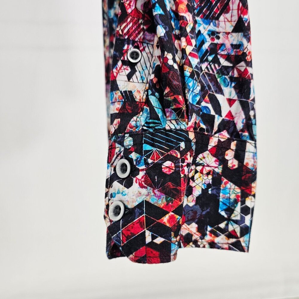 Robert Graham XL Classic Fit Red Geometric Contrasting Cuff Button Front… - Picture 5 of 7